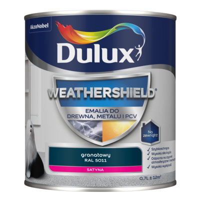 Emalia Weathershield do drewna, metalu i PCV granatowy RAL 5011 Dulux