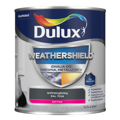 Emalia Weathershield do drewna, metalu i PCV antracytowy RAL 7016 Dulux