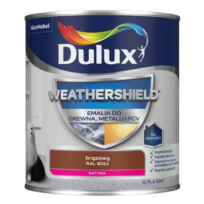 Emalia Weathershield do drewna, metalu i PCV brązowy RAL 8011 Dulux