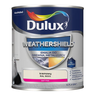 Emalia Weathershield do drewna, metalu i PCV kremowy RAL 9001 Dulux