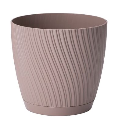 Doniczka Mika z podstawką 19 cm szaro-beżowy
