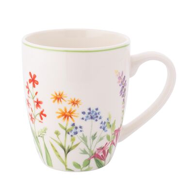 Kubek szeroki porcelanowy 380 ml kwiatki wielokolorowy
