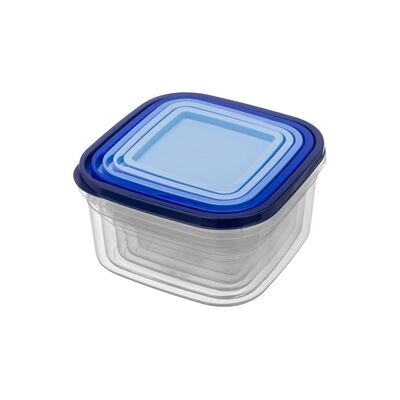 Komplet pojemników kwadratowych Klic box 5 sztuk 0,4 l + 0,7 l + 1 l + 1,6 l + 2,4 l mix kolorów