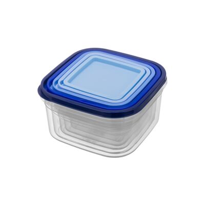 Komplet pojemników kwadratowych Klic box 5 sztuk 0,4 l + 0,7 l + 1 l + 1,6 l + 2,4 l mix kolorów