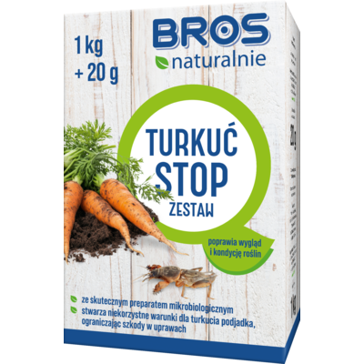 Mikrobiologiczny preparat zwiększający odporność roślin i uniwersalny nawóz 100% organiczny turkuć 1 kg + 20 g BROS naturalnie