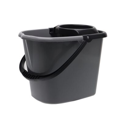 Wiadro z wyciskaczem Basic 12 l szary