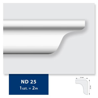 Listwa przysufitowa dekoracyjna 200 x 2,1 cm biały