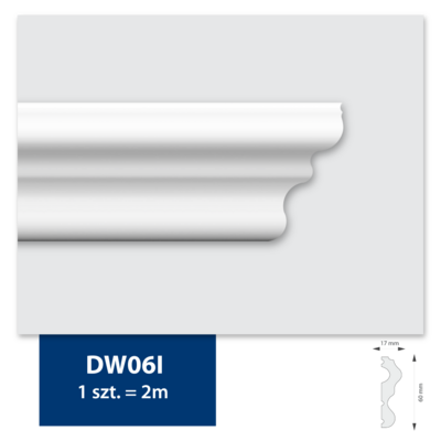 Listwa przysufitowa dekoracyjna 200 x 6 cm biały