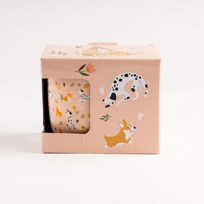 Kubek porcelanowy pieski 330 ml brzoskwiniowy