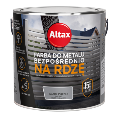 Farba do metalu 2,5 l szary połysk ALTAX
