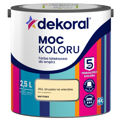 Farba lateksowa do wnętrz MOC KOLORU Gruszka na wierzbie 2,5 l Dekoral