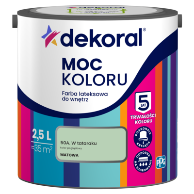 Farba lateksowa do wnętrz MOC KOLORU W tataraku 2,5 l Dekoral
