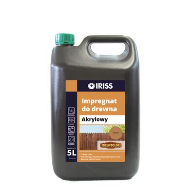 Impregnat akrylowy do drewna 5 l kasztan IRISS