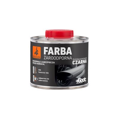 Farba żaroodporna czarna 500 ml metal