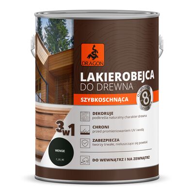 Lakierobejca do drewna szybkoschnąca 2,5 l wenge DRAGON