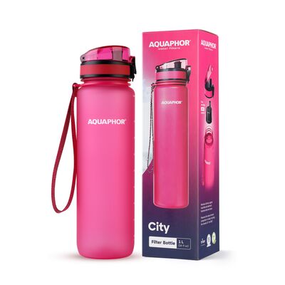 Butelka filtrująca City 1000 ml różowa
