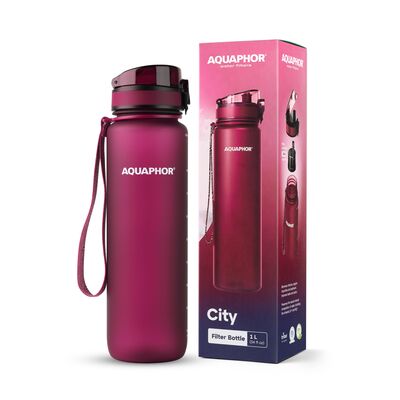 Butelka filtrująca City 1000 ml bordo
