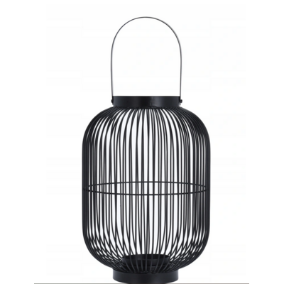 Lampion Bissau metalowy 19 x 19 x 30 cm czarny