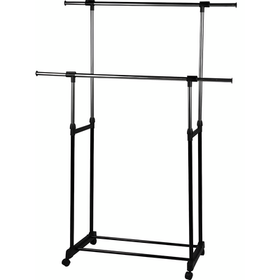 Wieszak na ubrania stojący 2D chrom/czarny Paulo Bis