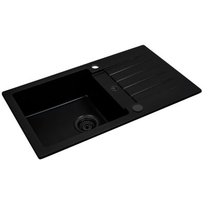 Zlew ANDROS 77 x 45 cm + bateria Lungo czarny mat Maidsink