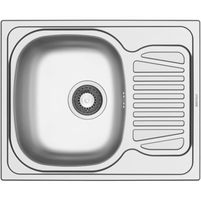 Zlewozmywak SPARTA 1B1D 62 x 50 cm stal gładka syfon w komplecie Pyramis