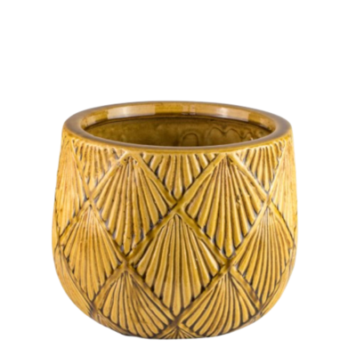 Donica ceramiczna Abanico S 13 cm żółty