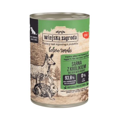 Karma mokra dla psa sarna z królikiem 400 g Wiejska Zagroda