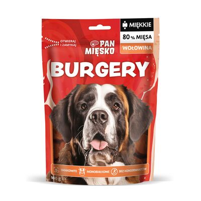 Przysmak dla psa Burgery wołowina 100 g Pan Mięsko