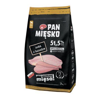 Karma sucha dla psa indyk z bażanten S 3 kg Pan Mięsko