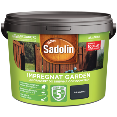 Impregnat dekoracyjny do drewna ogrodowego Garden Antracytowy 9 l Sadolin