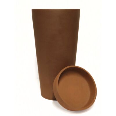 Doniczka ceramiczna mrozoodporna Palma 31 x 24 cm terakota z bielą
