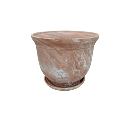 Doniczka ceramiczna mrozoodporna Grecka 20 x 25 cm terakota z bielą