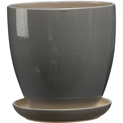 Doniczka ceramiczna z podstawką klasyczna 22 x 21 cm krem mat symbol 948