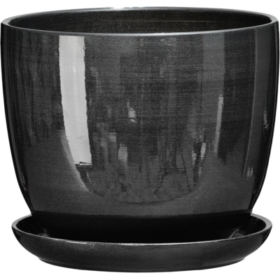 Doniczka ceramiczna z podstawką sofia 12 x 14 cm brąz mat symbol 1030