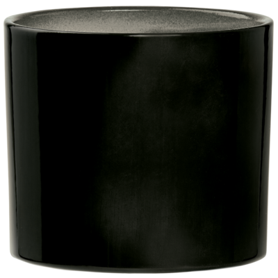 Doniczka ceramiczna z podstawką walec 16 x 18 cm szary połysk symbol 1061 A