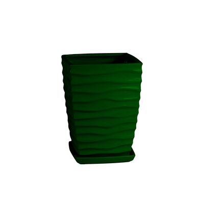 Doniczka ceramiczna z podstawką kwadrat duna 33 x 24 cm zielony połysk symbol 041