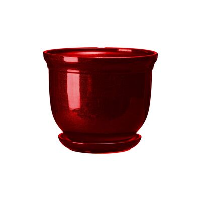 Doniczka ceramiczna z podstawką grecka 20 x 25 cm czerwony połysk symbol 641