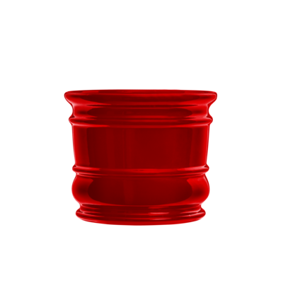 Doniczka ceramiczna z podstawką beczka czerwony 10 x 11 cm