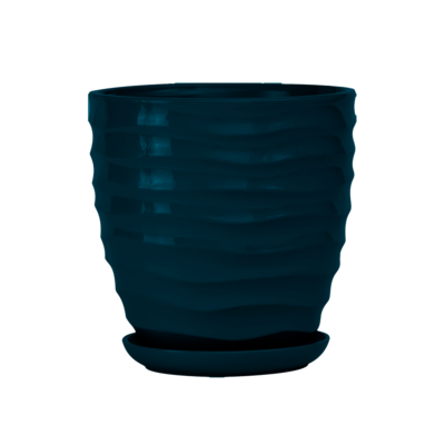 Doniczka ceramiczna z podstawką duna 15 x 14 cm antracyt połysk symbol 3010