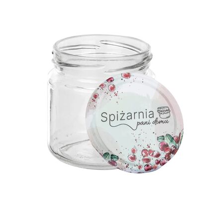 Komplet 6 słoików 330 ml Spiżarnia pani domu z zakrętką 8,2 cm 6 zaczepów