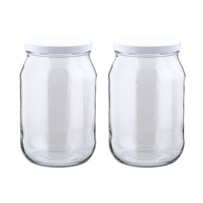 Komplet 2 słoików z zakrętkami 24,5 cm 1,7 l