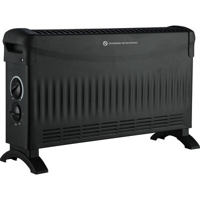 Grzejnik konwektorowy z nadmuchem 2000 W 51,5 x 17 x 32,5 cm czarny