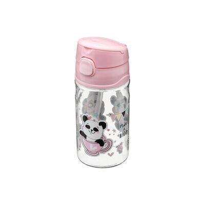 Bidon ze słomką KIDS 420 ml różowy