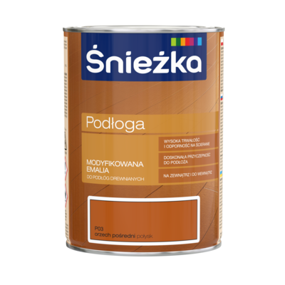 Farba emaliowa ftalowa Podłoga orzech pośredni 0,8 l Śnieżka