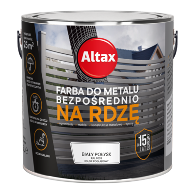 Farba do metalu 2,5 l biały połysk Altax