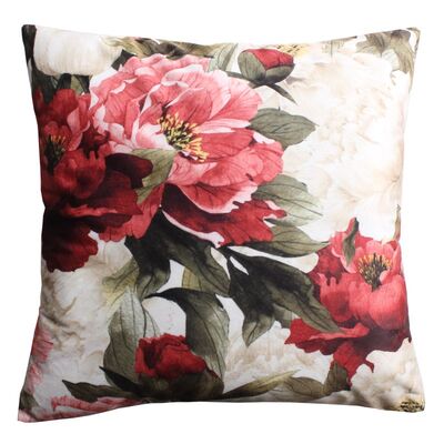 Poszewka Pivoine 45 x 45 cm w kwiaty czerwony
