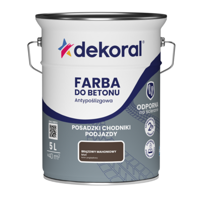 Farba do betonu Akrylit B brązowy mahoniowy 5 l Dekoral