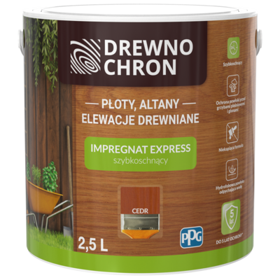 Impregnat EXPRESS szybkoschnący cedr 2,5 l Drewnochron