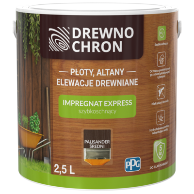 Impregnat EXPRESS szybkoschnący palisander średni 2,5 l Drewnochron