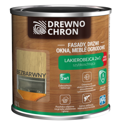 Lakierobejca 2w1 bezbarwny 0,2 l Drewnochron